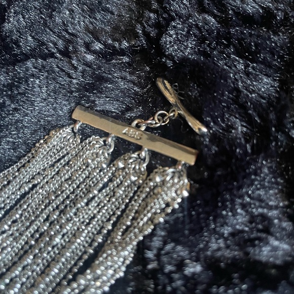 Rhinestone silver metal chain link bracelet with clasp - Picture 6 of 6